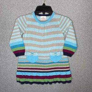 Hanna Andersson Striped Sweater Dress Size 100 US Size 4 Long Sleeve Blue